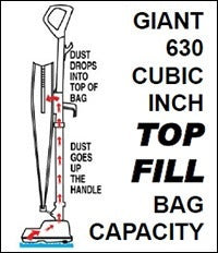 Oreck Upright Commercial Vacuum - top fill bag