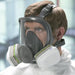3M Full Face Reusable Respirator Being Worn on a Jobsite Thumbnail