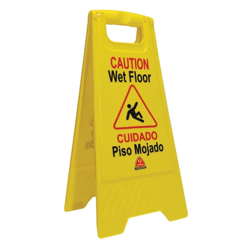 Yellow 2-Sided Caution Wet Floor Sign Thumbnail