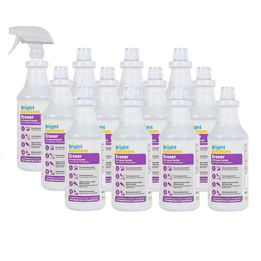 Bright Solutions® Eraser All Purpose Carpet Spotter - Case of 12 quarts w/ Sprayer