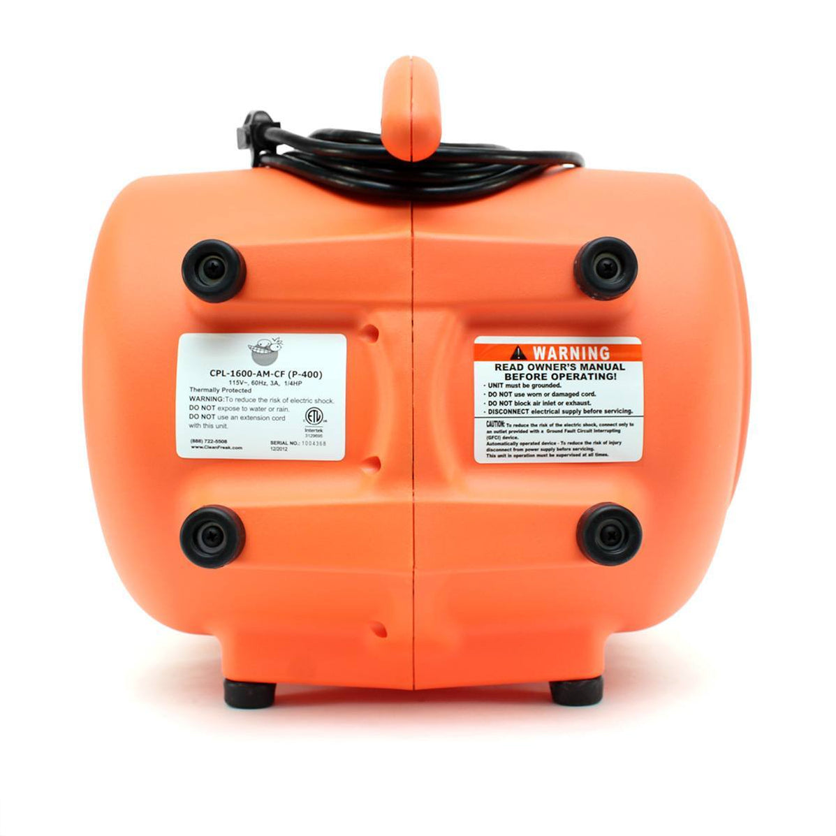 CleanFreak® Carpet Drying Fan 1600 CFM —