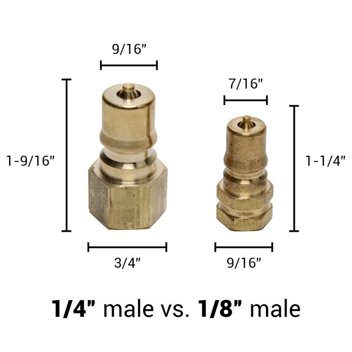 1/4 inch male versus 1/8 male quick disconnect
